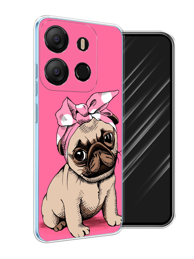 

Чехол Awog на Tecno Pop 7 "Dog Pin-Up", Розовый;бежевый, 303850-2