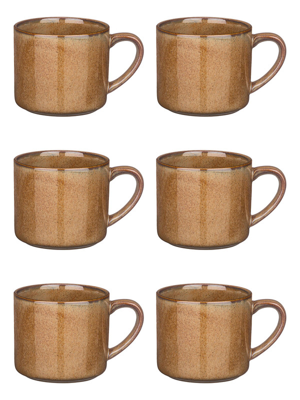 

Набор кружек 12 шт Bronco Luster 300 мл 470-403, Коричневый