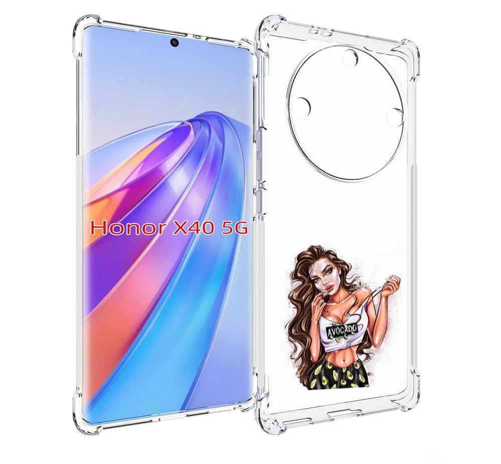 

Чехол MyPads Продукты на дом с доставкой женский для Honor X40, Прозрачный, Tocco