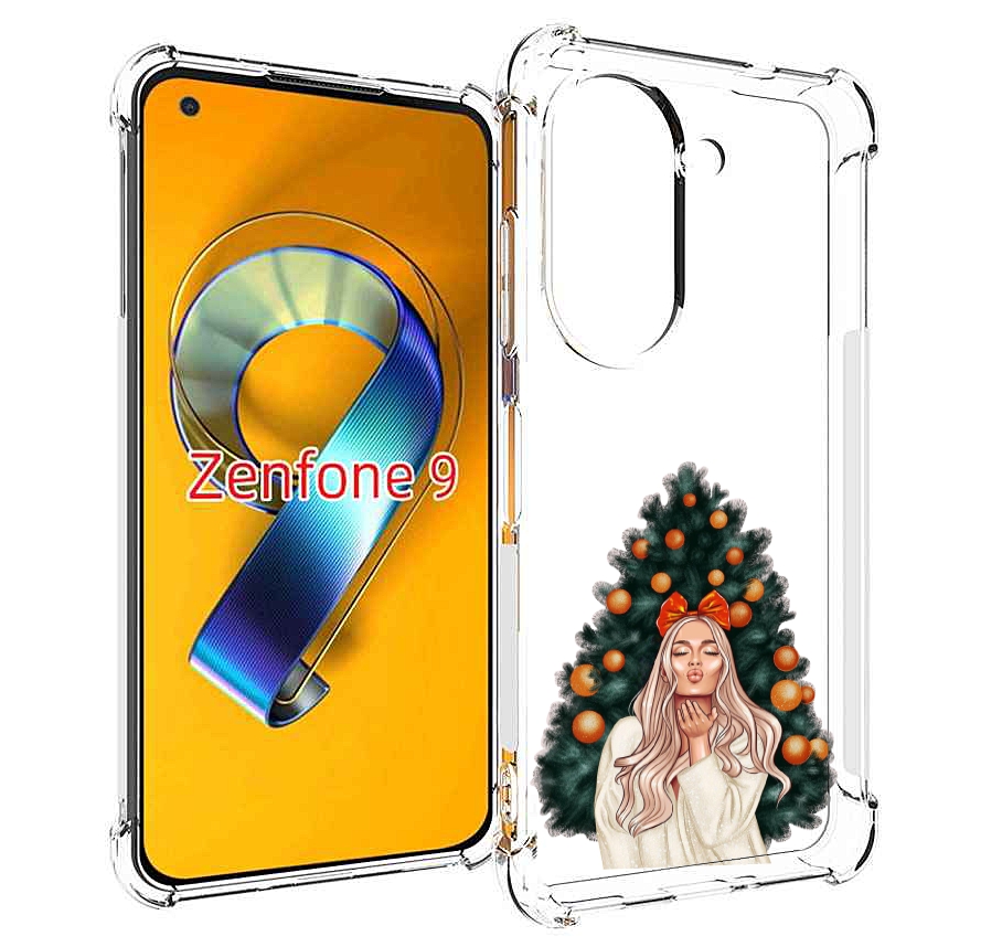 Чехол MyPads девушка-под-елкой-с-мандаринами женский для Asus Zenfone 9 (AI2202)
