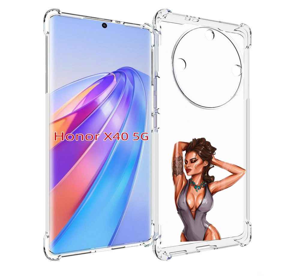 

Чехол MyPads Роскошная-девушка женский для Honor X40, Прозрачный, Tocco
