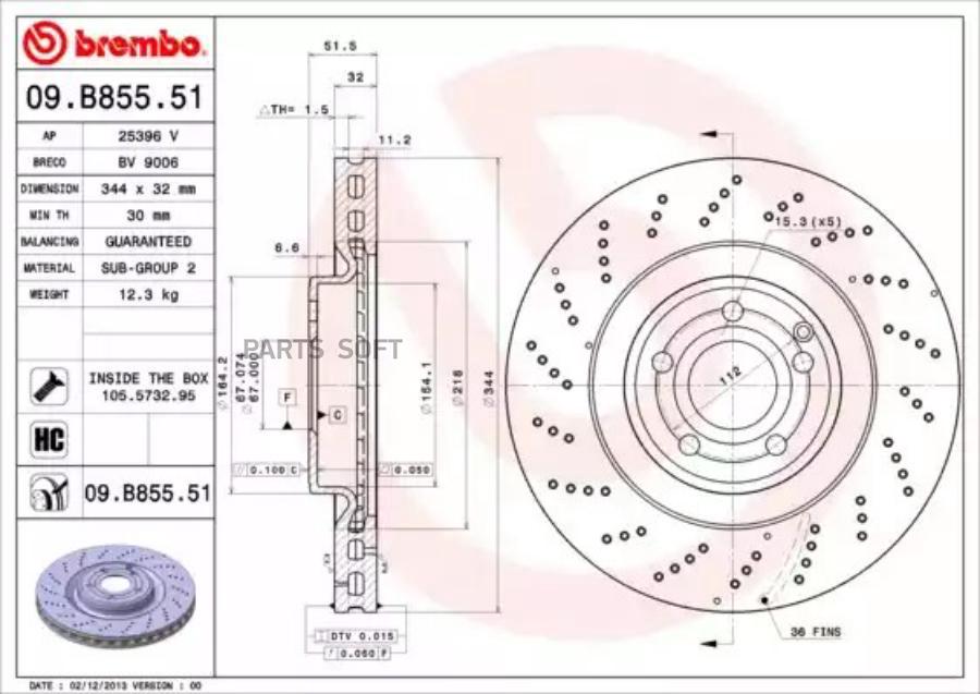 

Диск тормозной UV Coated | перед | BREMBO 09B85551