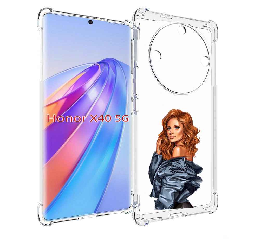 

Чехол MyPads Рыжая-девушка женский для Honor X40, Прозрачный, Tocco