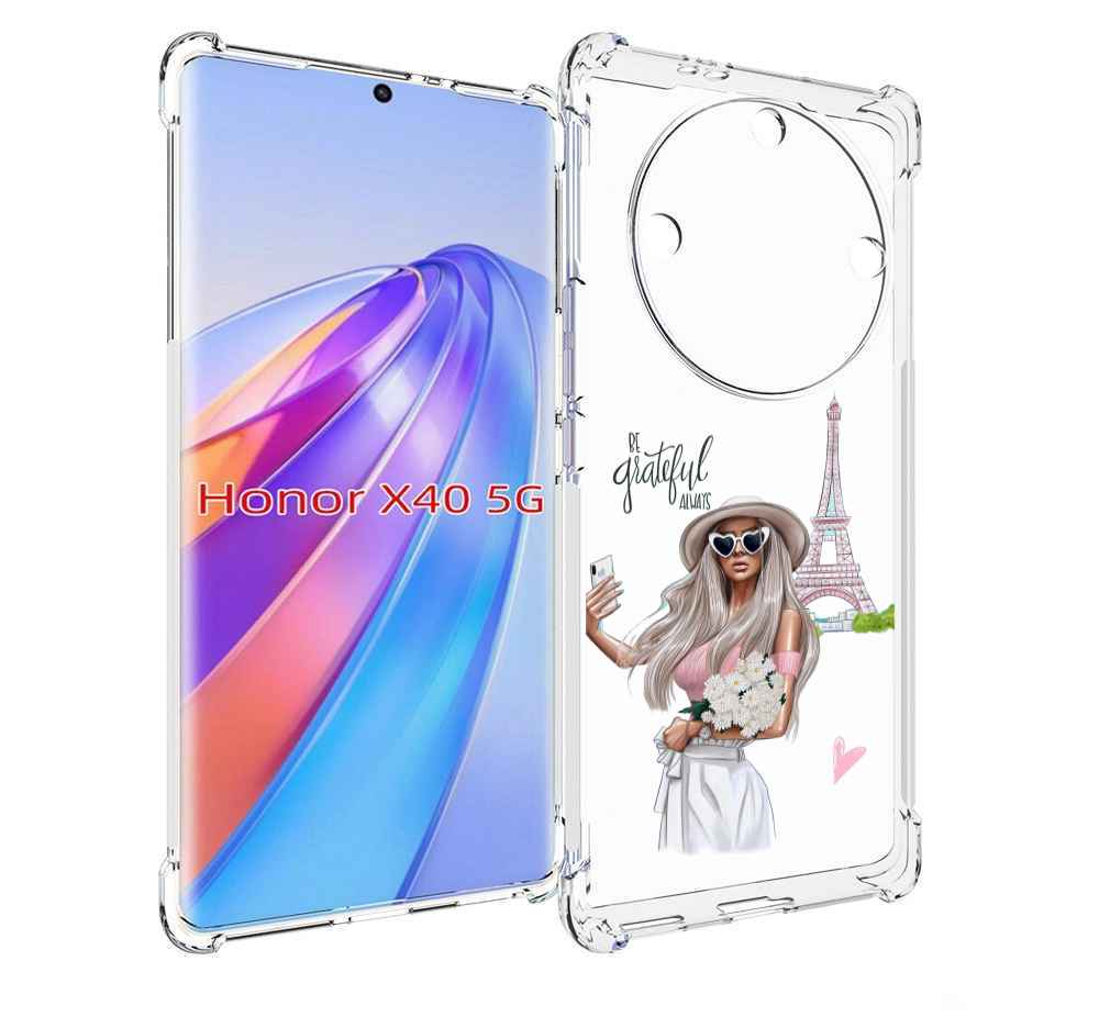 

Чехол MyPads Селфи-в-Париже женский для Honor X40, Прозрачный, Tocco