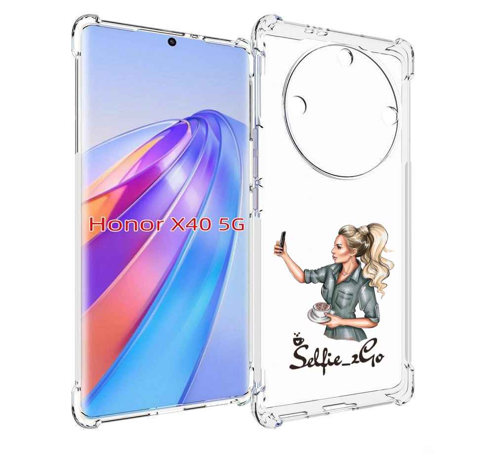 

Чехол MyPads Селфи-девушка женский для Honor X40, Прозрачный, Tocco