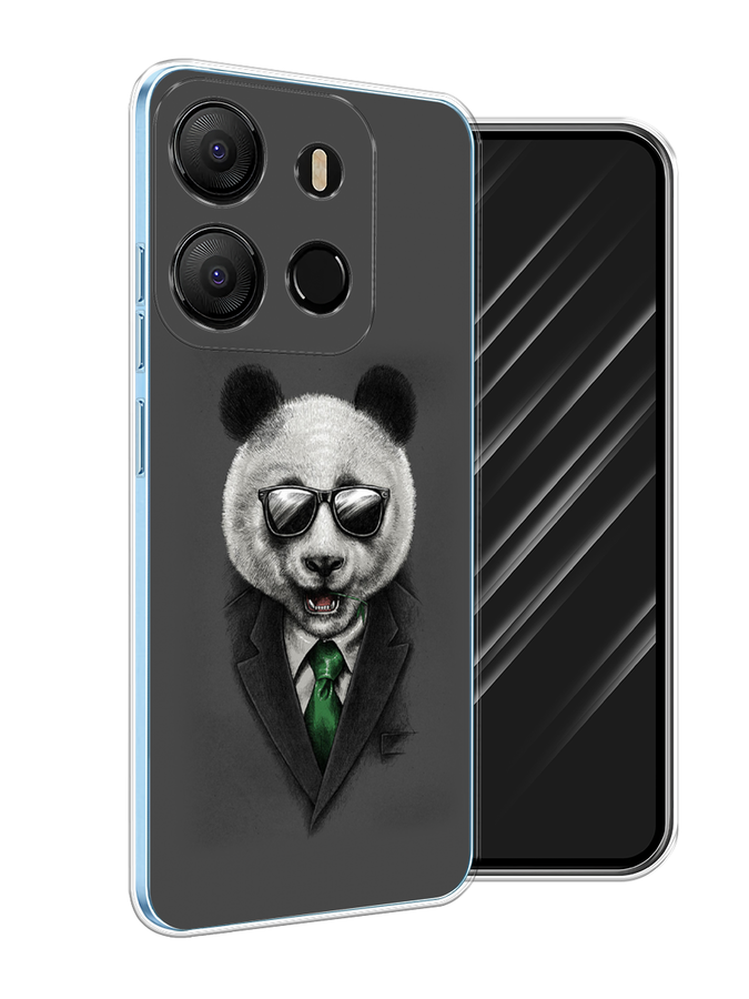 

Чехол Awog на Tecno Pop 7 "Деловая панда", Серый;зеленый, 303850-10