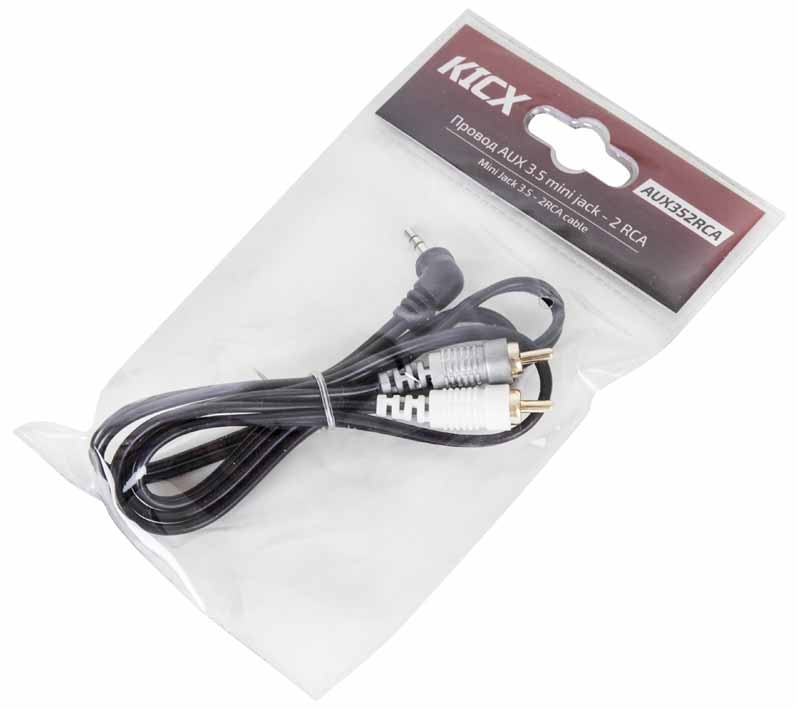 Провод соединительный KICX AUX 3.5 Jack - 2 RCA