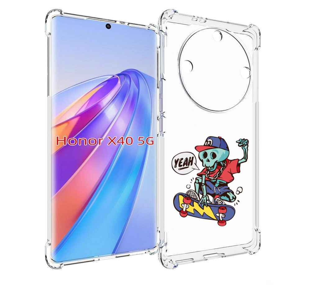 

Чехол MyPads Скелет-на-скейте для Honor X40, Прозрачный, Tocco