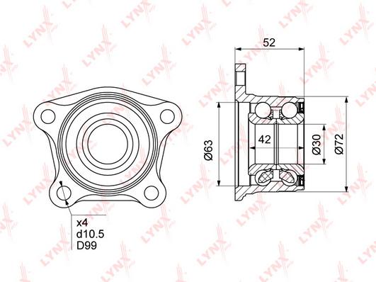 

Подшипник ступицы LYNXAUTO wb1023