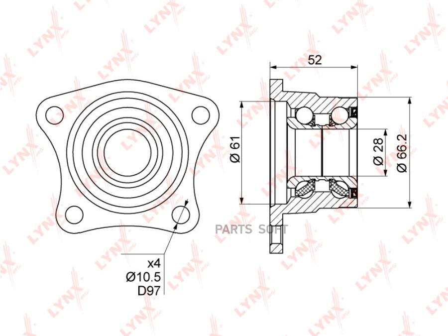 Подшипник ступицы задней Toyota Corolla/Corolla Compact/Corolla Liftback 87>02 Lynx WB1024