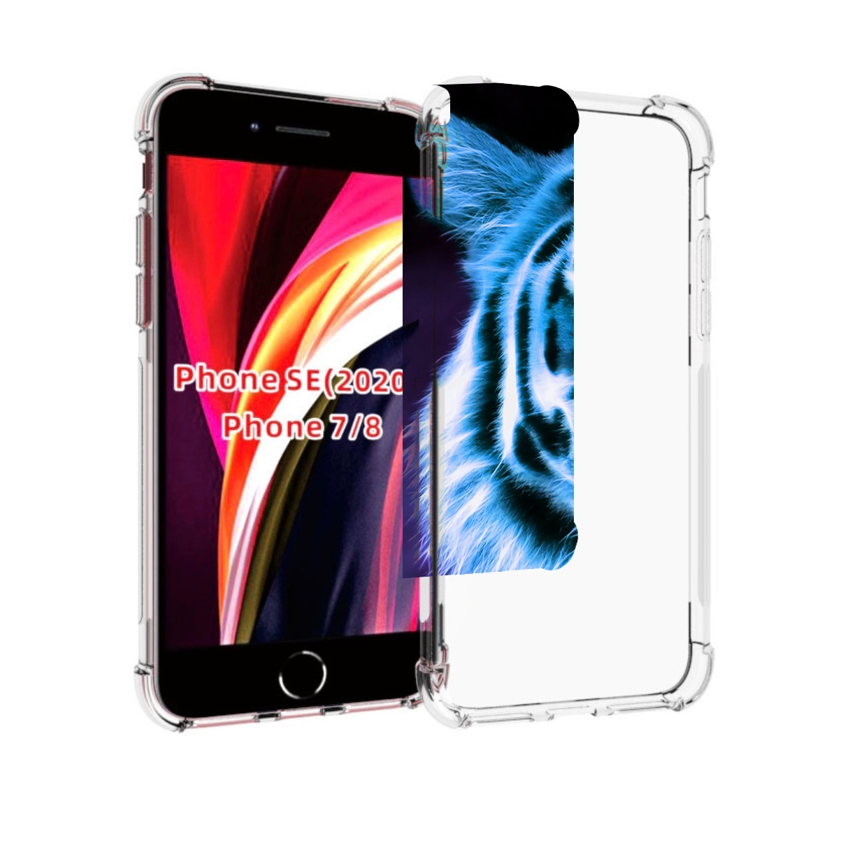 

Чехол MyPads Половина-тигра мужской для iPhone 7 4.7 / iPhone 8 / iPhone SE 2 (2020), Прозрачный, Tocco