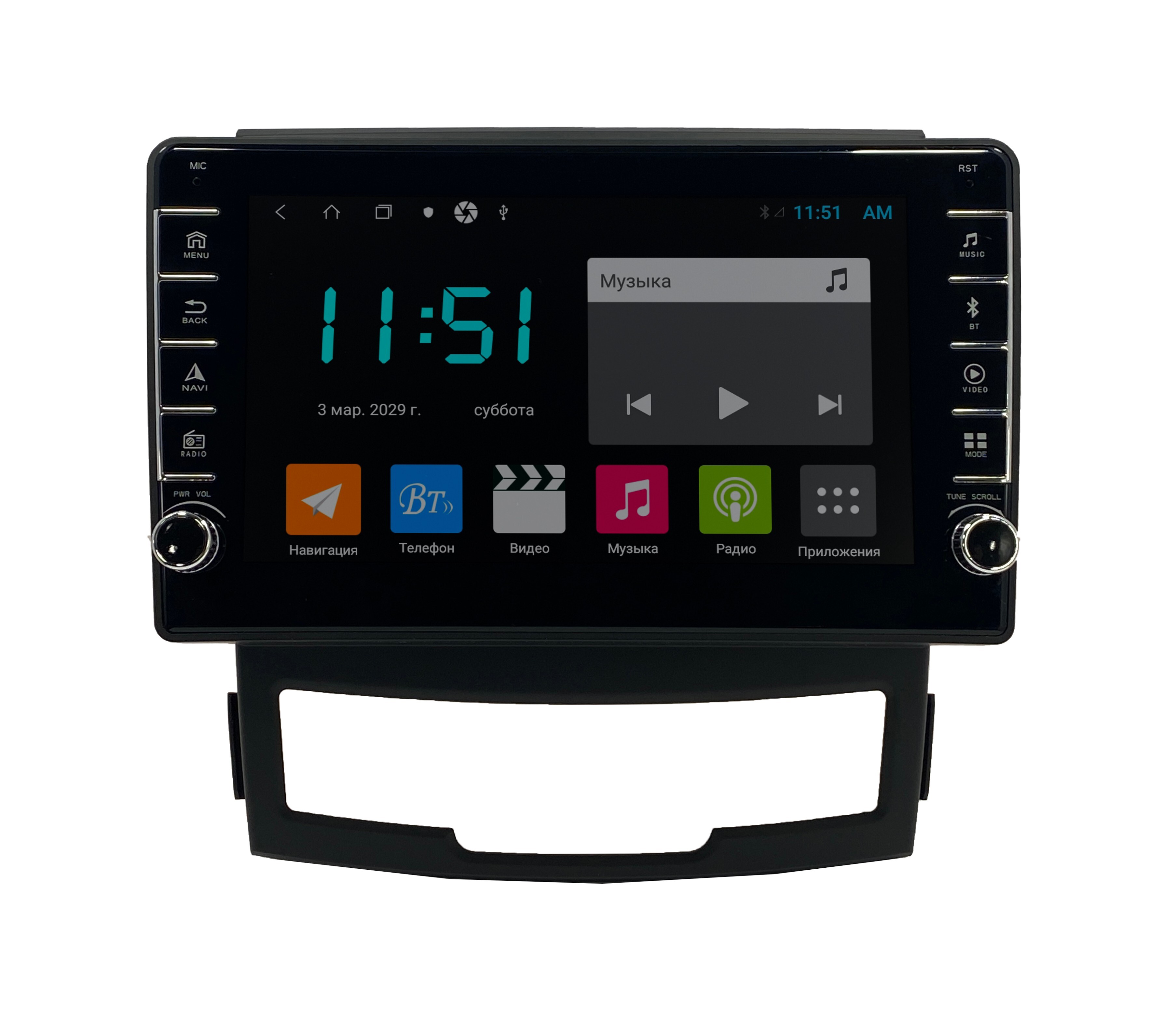 Штатная автомагнитола Zenith Ssang Yong Actyon 2010-2013 Android 12 464GB с крутилками 3254900₽