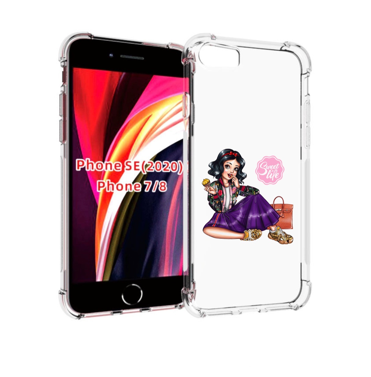 

Чехол MyPads Сладкая-жизнь женский для iPhone 7 4.7 / iPhone 8 / iPhone SE 2 (2020), Прозрачный, Tocco