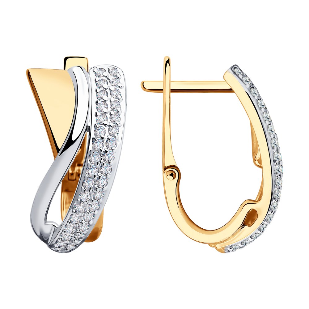 

Серьги из желтого золота с фианитом Яхонт Ювелирный 212809, 212809