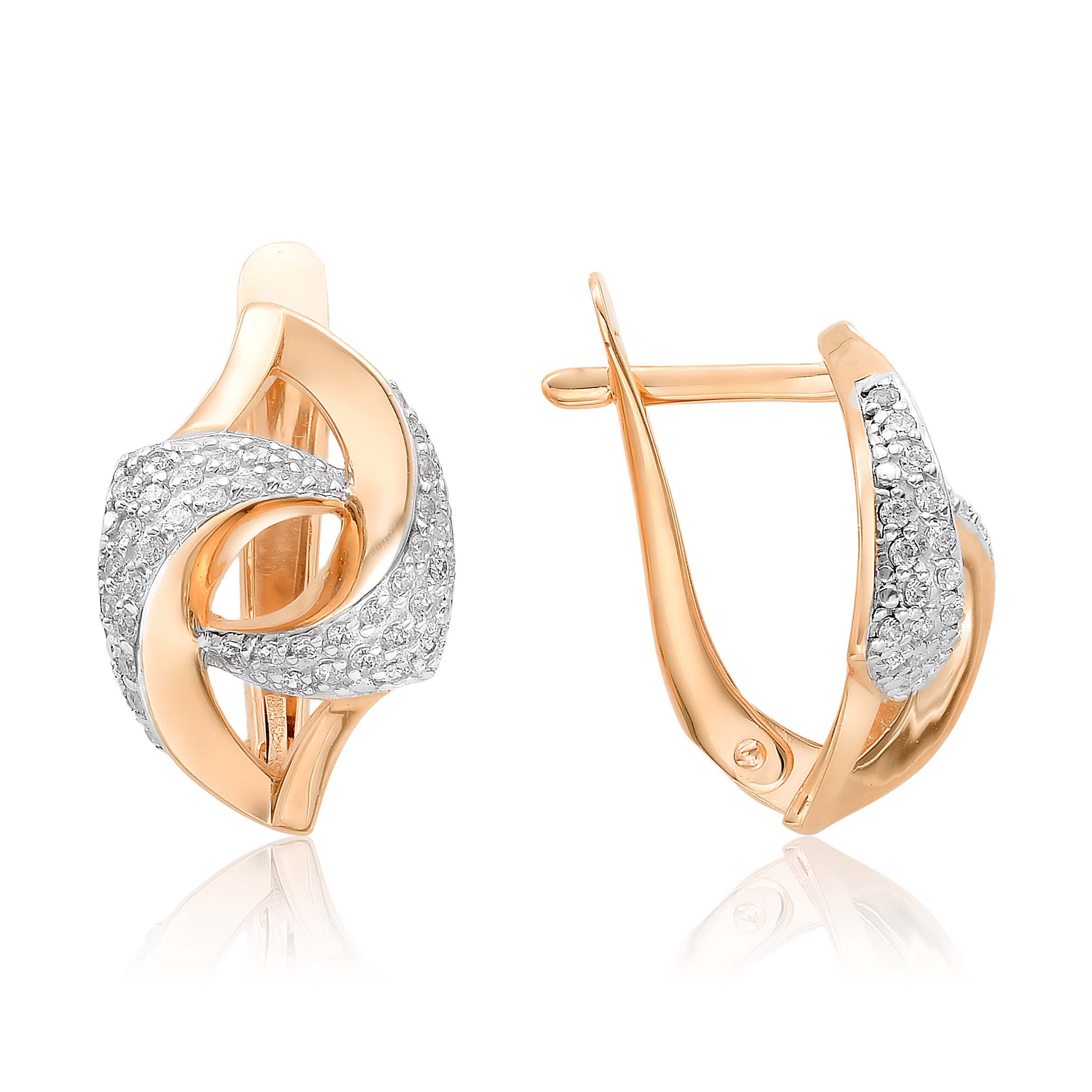 

Серьги из красного золота ЯХОНТ Золотой 213299, фианит, 213299