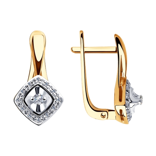 

Серьги из красного золота ЯХОНТ Золотой 213588, бриллиант, 213588