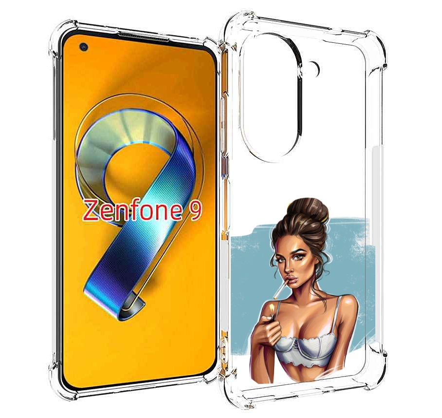 Чехол MyPads девушка-с-зажигалкой для Asus Zenfone 9 (AI2202)