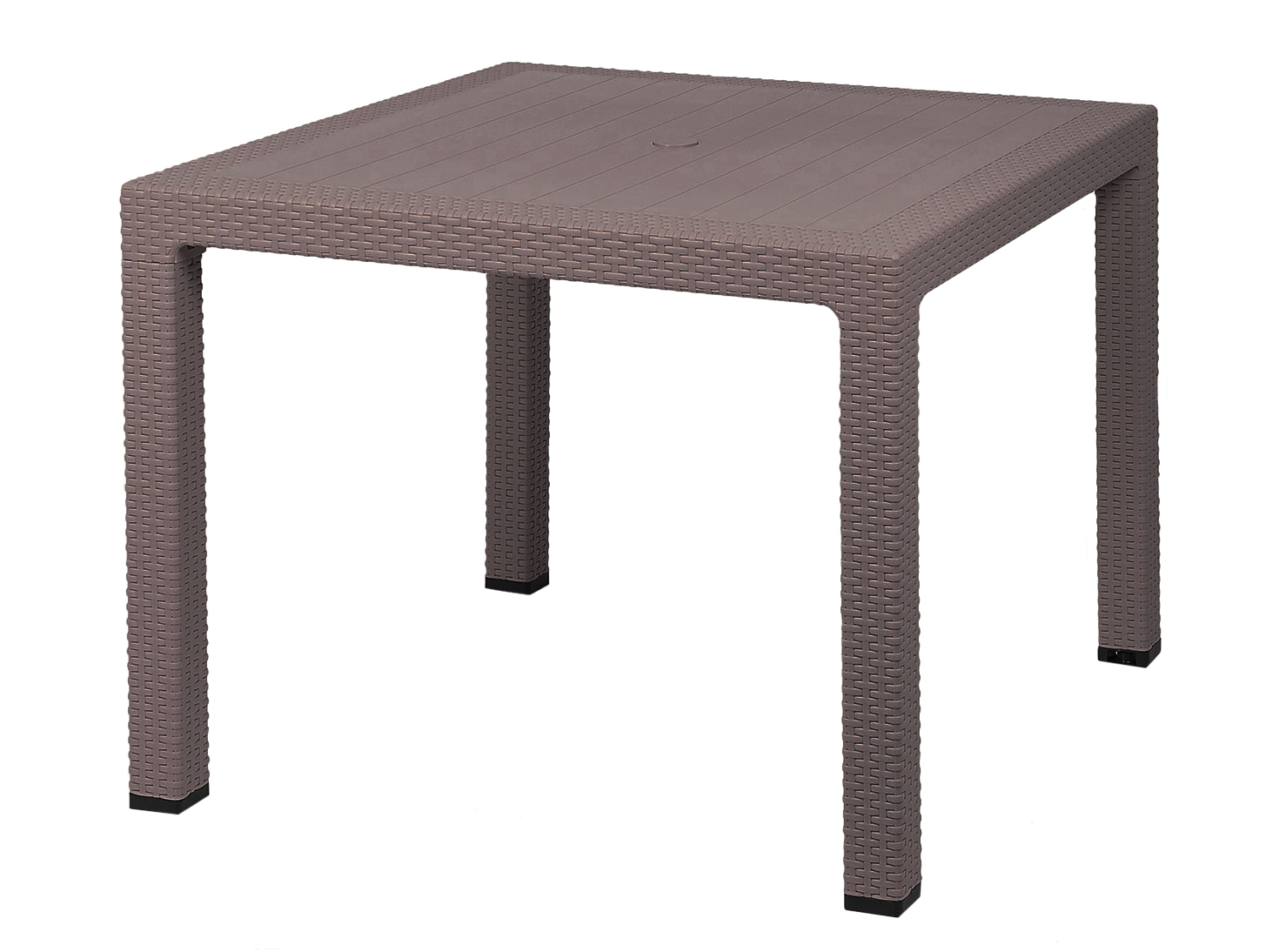 Стол для дачи обеденный Elfplast Ротанг 584-э Серо-коричневый 95х95х75 см