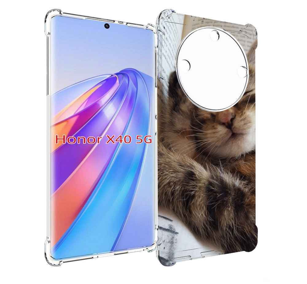 

Чехол MyPads Спящий-котенок для Honor X40, Прозрачный, Tocco