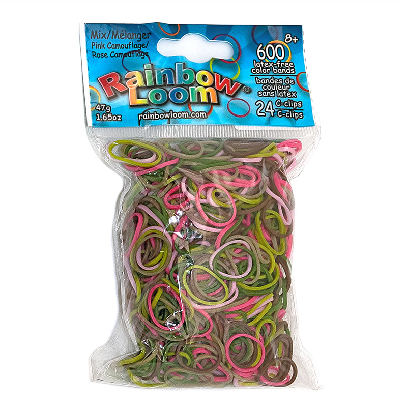 фото Резинки rainbow loom розовый камуфляж pink camo