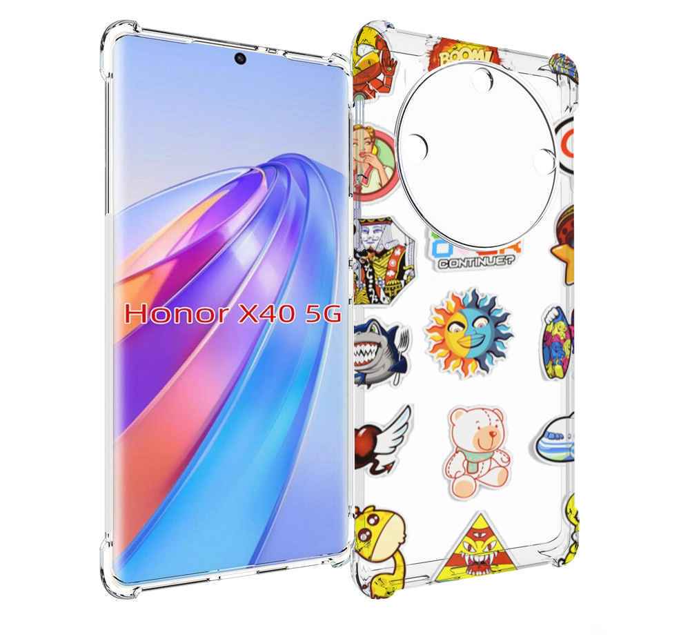 

Чехол MyPads Стикеры для Honor X40, Прозрачный, Tocco