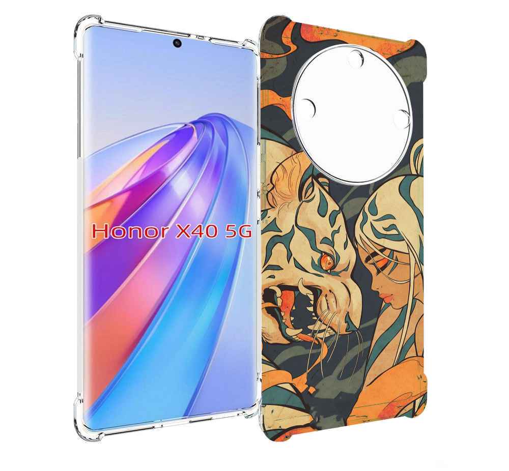 

Чехол MyPads Тигр и девушка друзья для Honor X40, Прозрачный, Tocco