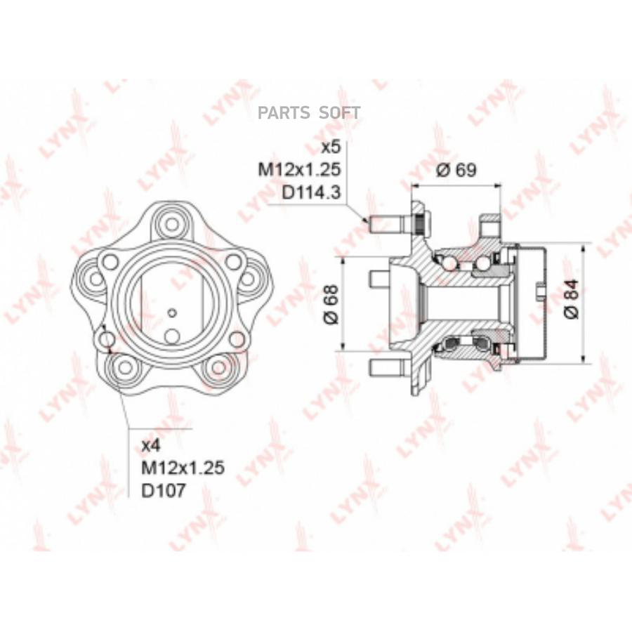 

Ступица задняя в сборе (с ABS) подходит для NISSAN Qashqai 1.5D-2.0D 2WD 07 / X-Trail(T31)