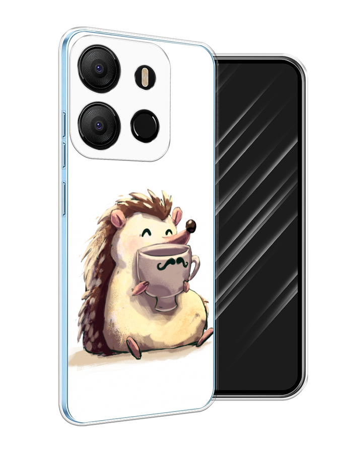 

Чехол Awog на Tecno Pop 7 "Еж кофеман", Белый;коричневый;бежевый, 303850-10