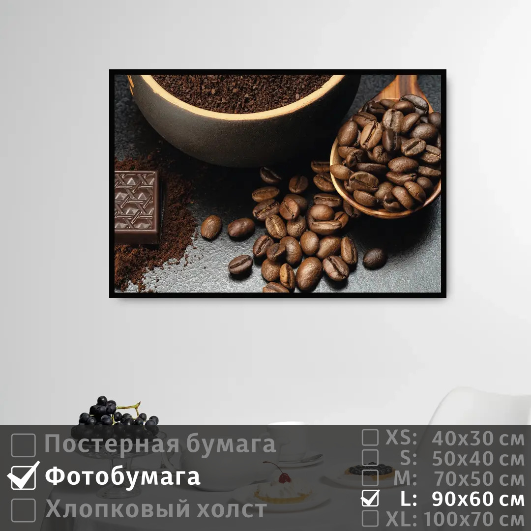 

Постер на фотобумаге ПолиЦентр Шоколад и кофе 90х60 см, ШоколадИКофе