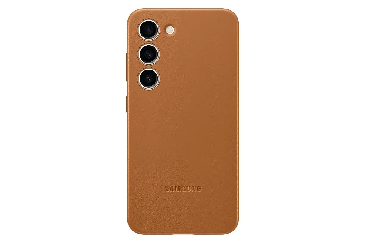 

Чехол Samsung Leather Cover S23, Песочно-бежевый, Коричневый, EF-VS911LAEGRU