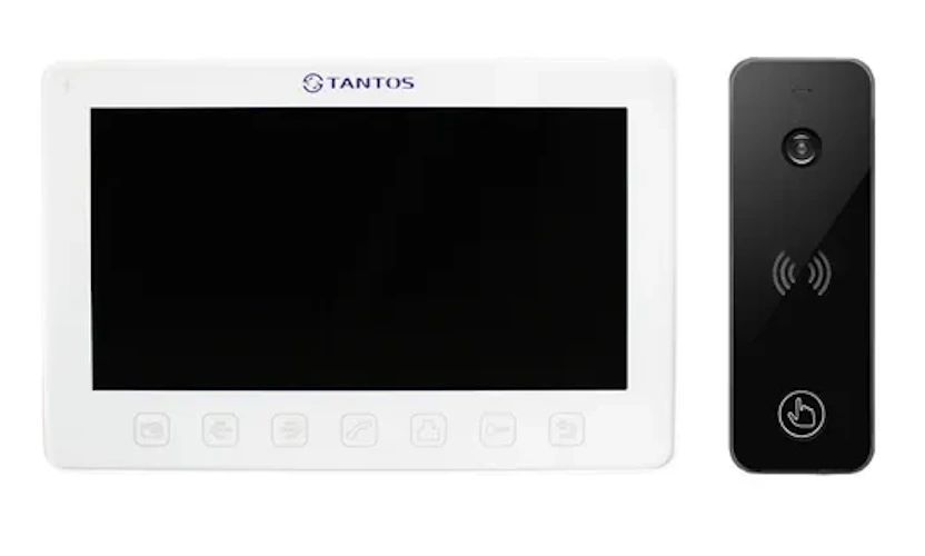 Комплект видеодомофона Tantos Prime Slim (белый) и iPanel 2+(черная)