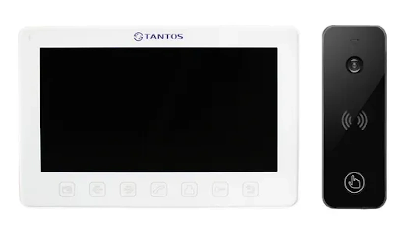 Комплект видеодомофона Tantos Prime Slim (белый) и iPanel 2+(черная)