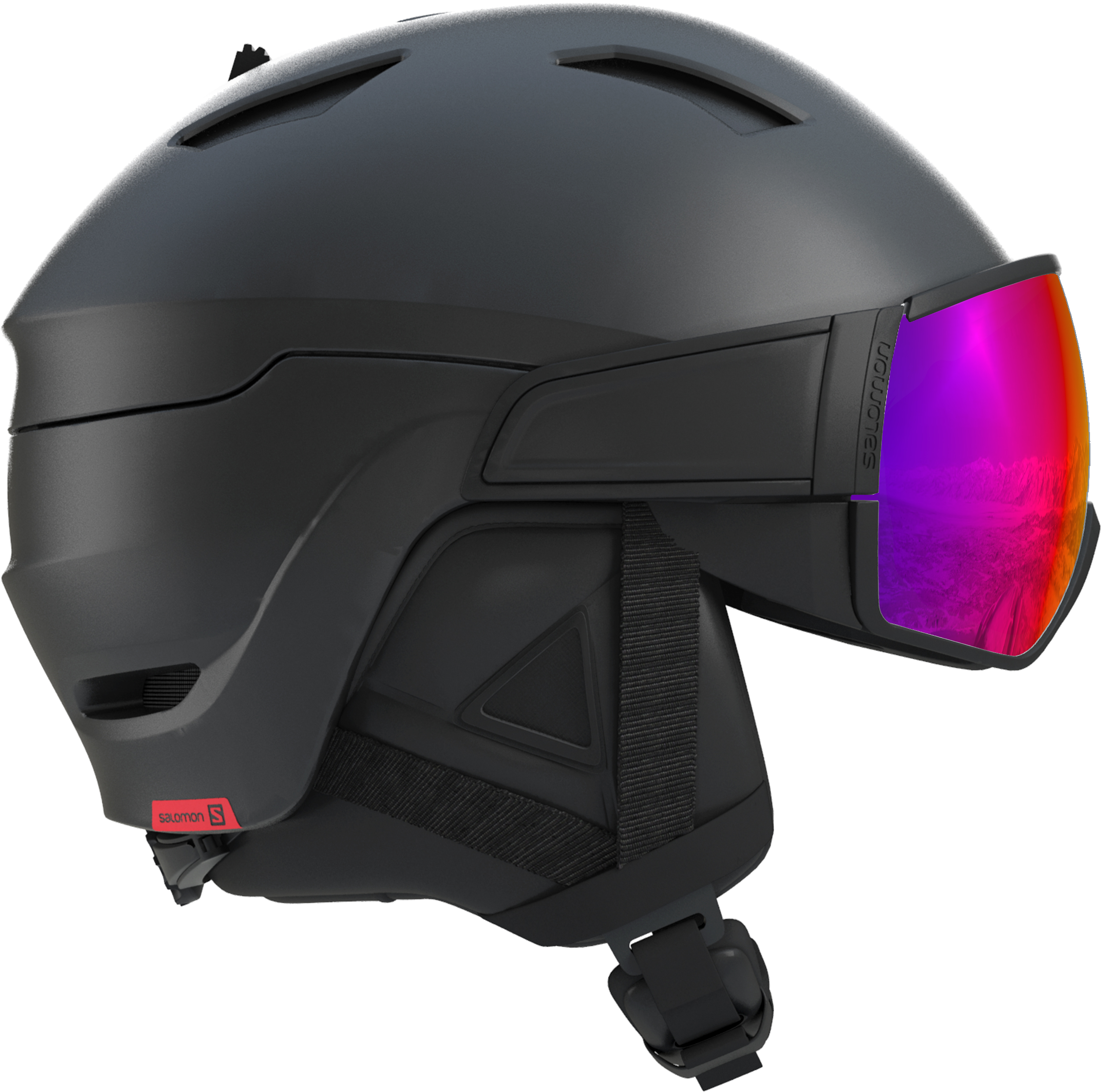 

Шлем Salomon 2021-22 Driver Black/Red Accent/Solar (Us:s), Driver
