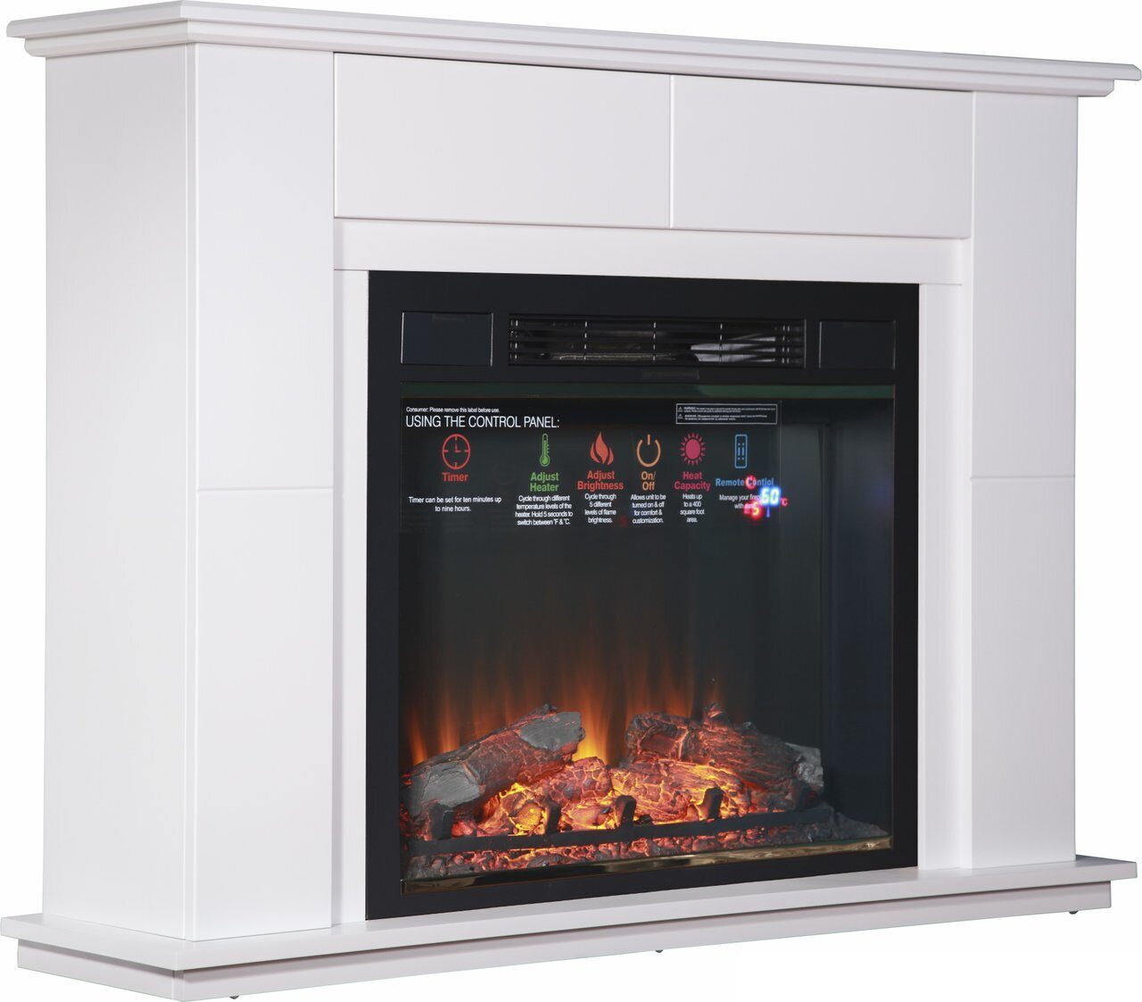 

Электрокамин Inter Flame Бланк (белый) с очагом Sirius 30 LED FX Black