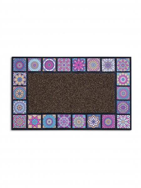 фото Коврик придверный mosaic quadro violet 76х45 см attribute mat