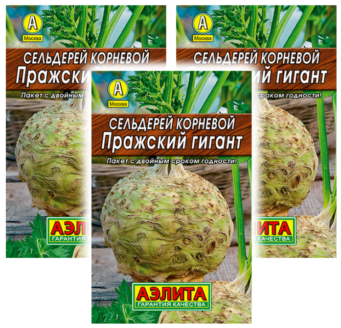 

Семена сельдерей Аэлита Пражский гигант 93544 3 уп., Сельдерей корневой