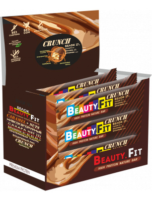 фото Протеиновый батончик beauty fit 15шт x 66гр кранч карамель - воздушный рис