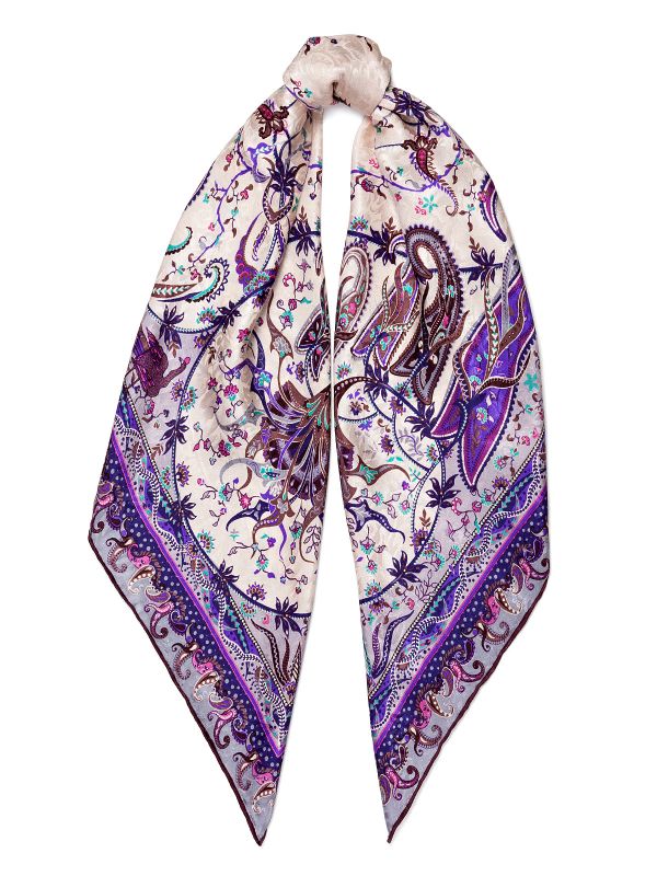 Платок женский Eleganzza B06-3241 фиолетовый, 90х90 см