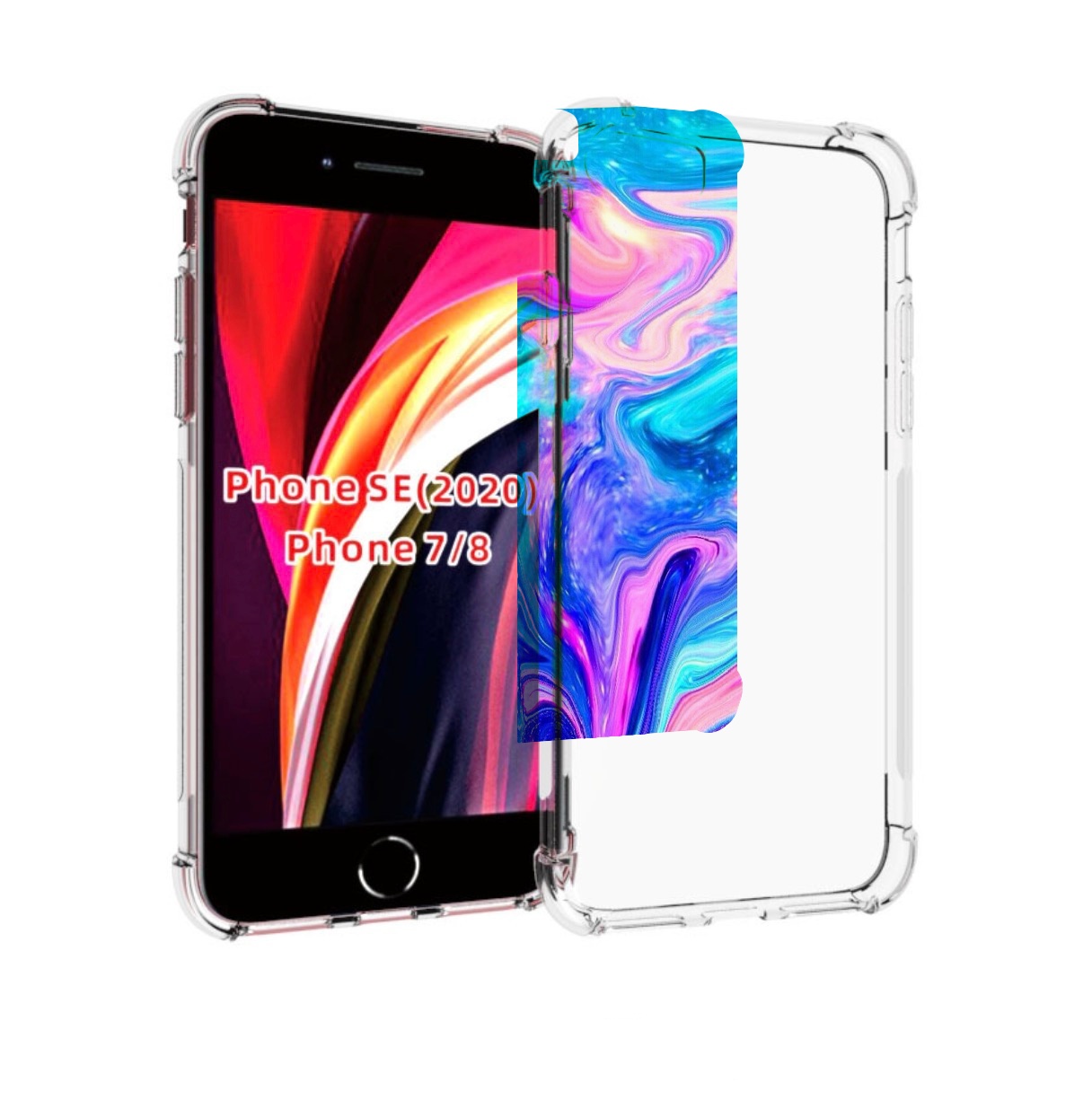 

Чехол MyPads акварельные-краски для iPhone 7 4.7 / iPhone 8 / iPhone SE 2 (2020), Прозрачный, Tocco