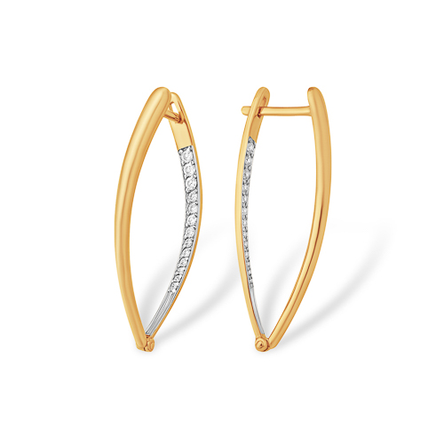 

Серьги из красного золота ЯХОНТ Золотой 215082, фианит, 215082