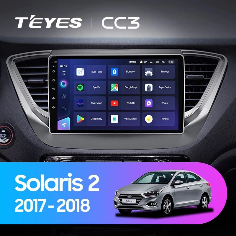 Штатная магнитола TEYES CC3L 464 Hyundai Solaris 2 2017-2018 Тип-B 2810000₽