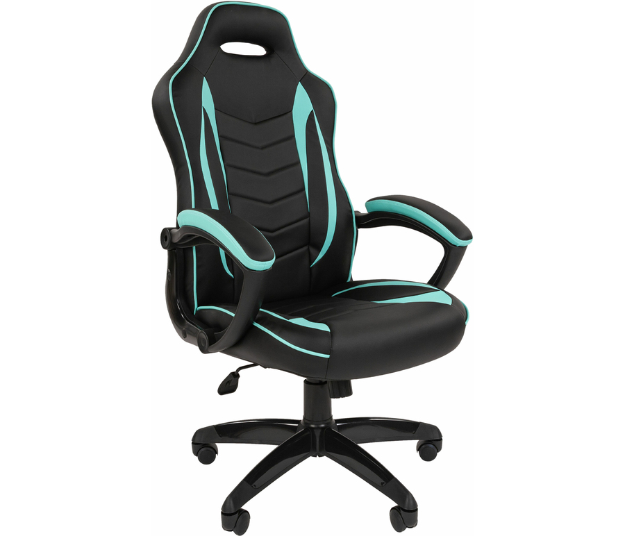 фото Игровое кресло экспресс офис gameplay эко экокожа черно-голубая