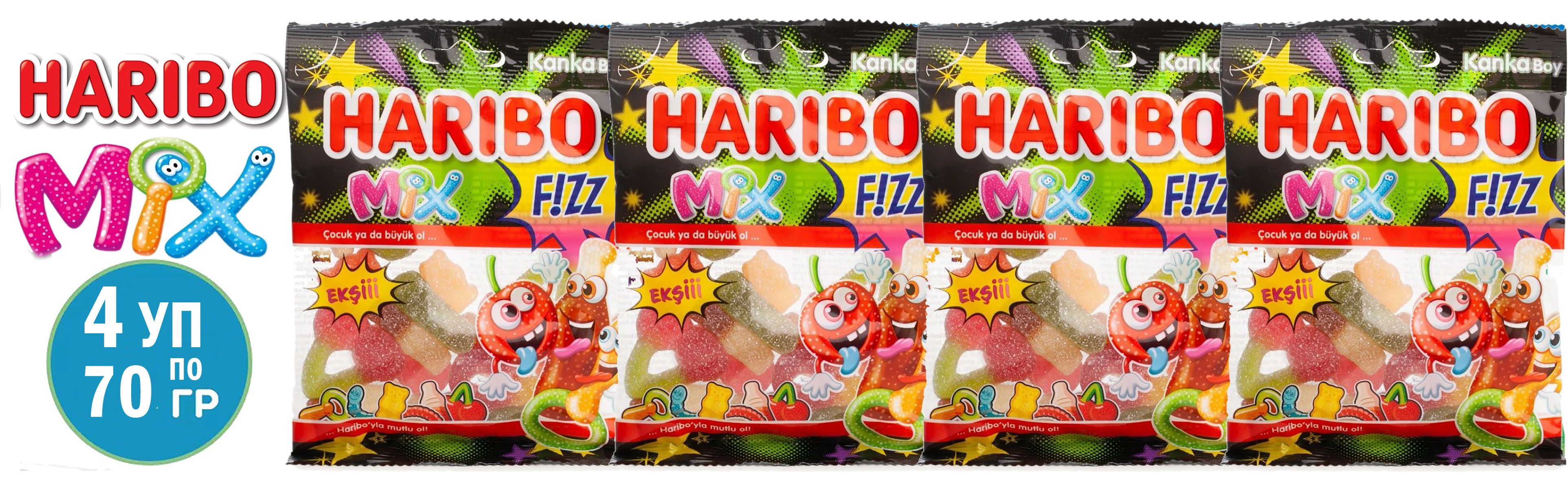 

Мармелад жевательный Haribo Mix Fizz, 70 г х 4 шт, haribo-mixfizz70-4