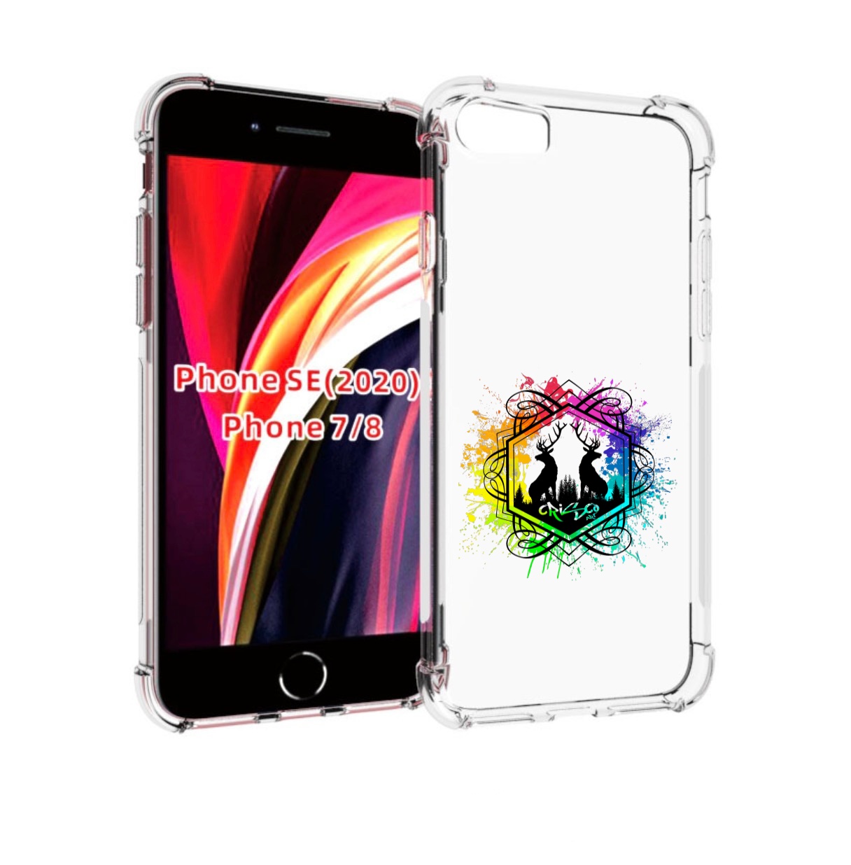 

Чехол MyPads арт-с-оленями для iPhone 7 4.7 / iPhone 8 / iPhone SE 2 (2020), Прозрачный, Tocco