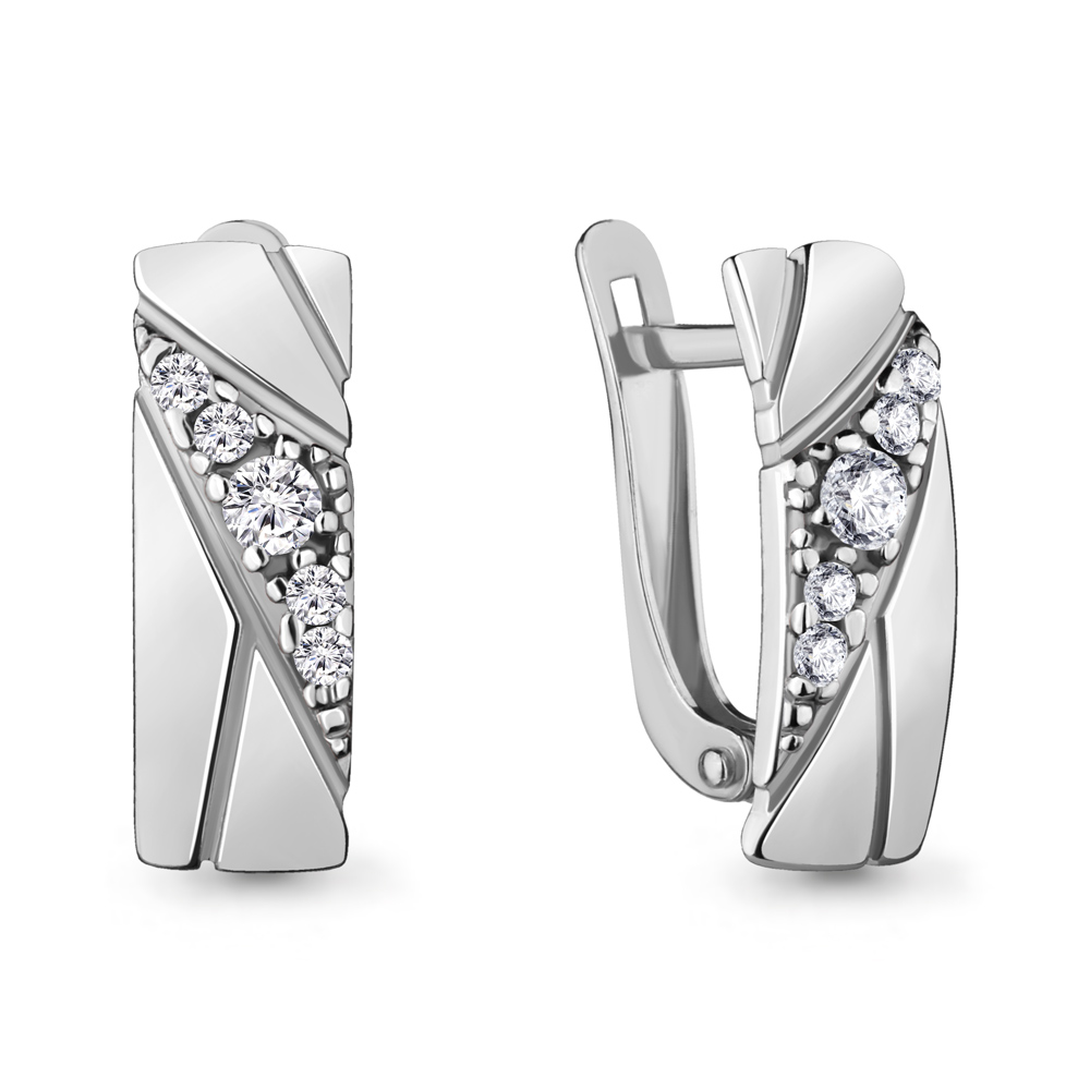 

Серьги из серебра ЯХОНТ Золотой 215212, фианит, 215212