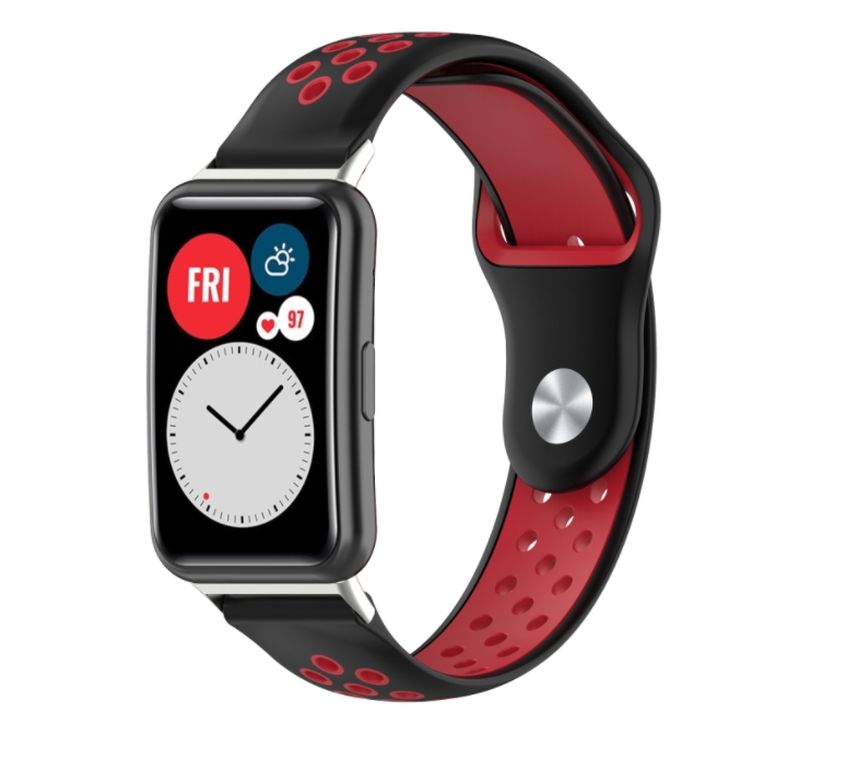 

Ремешок унисекс MyPads Huawei Watch Fit (2021) черно-красный, Huawei Watch Fit (2021)