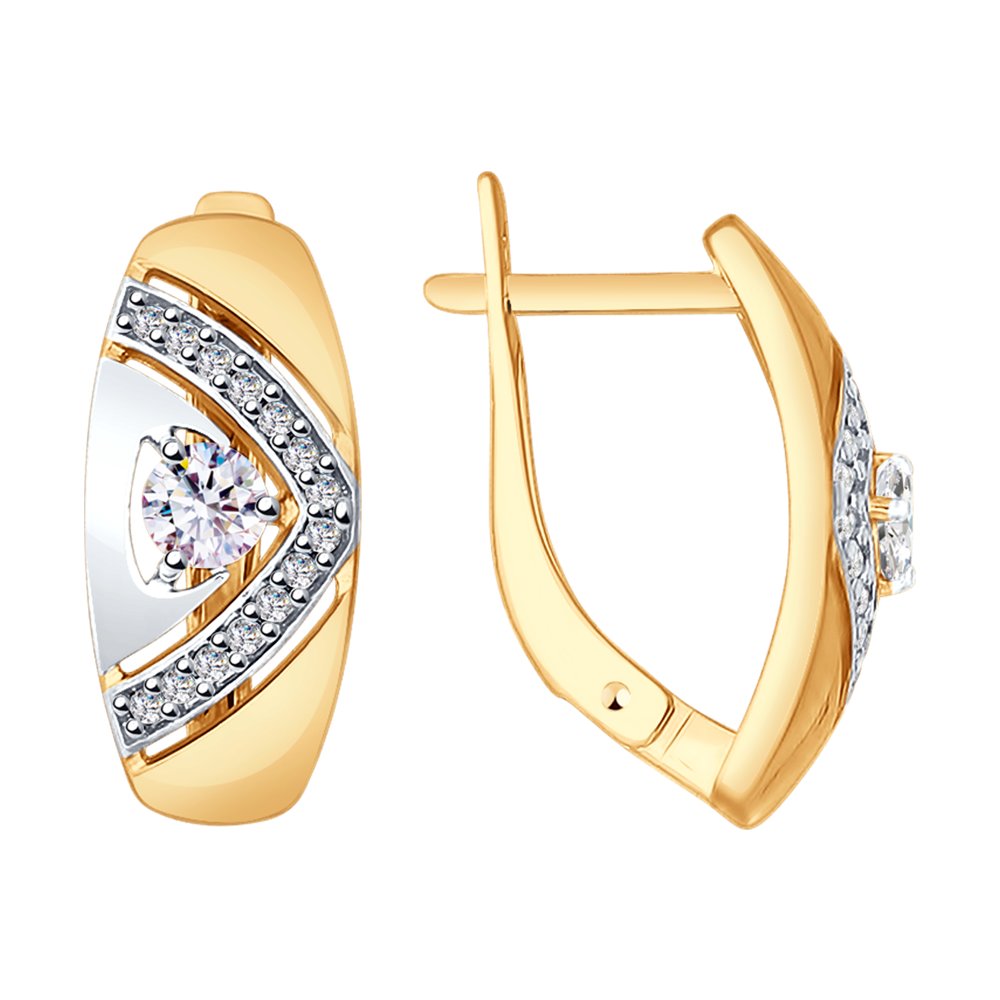 

Серьги из серебра ЯХОНТ Золотой 215494, фианит, 215494