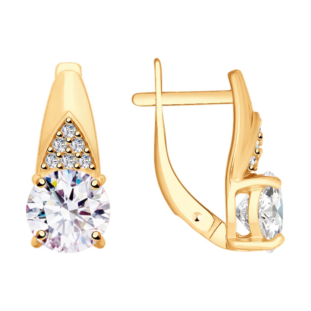 

Серьги из серебра ЯХОНТ Золотой 215495, фианит, 215495