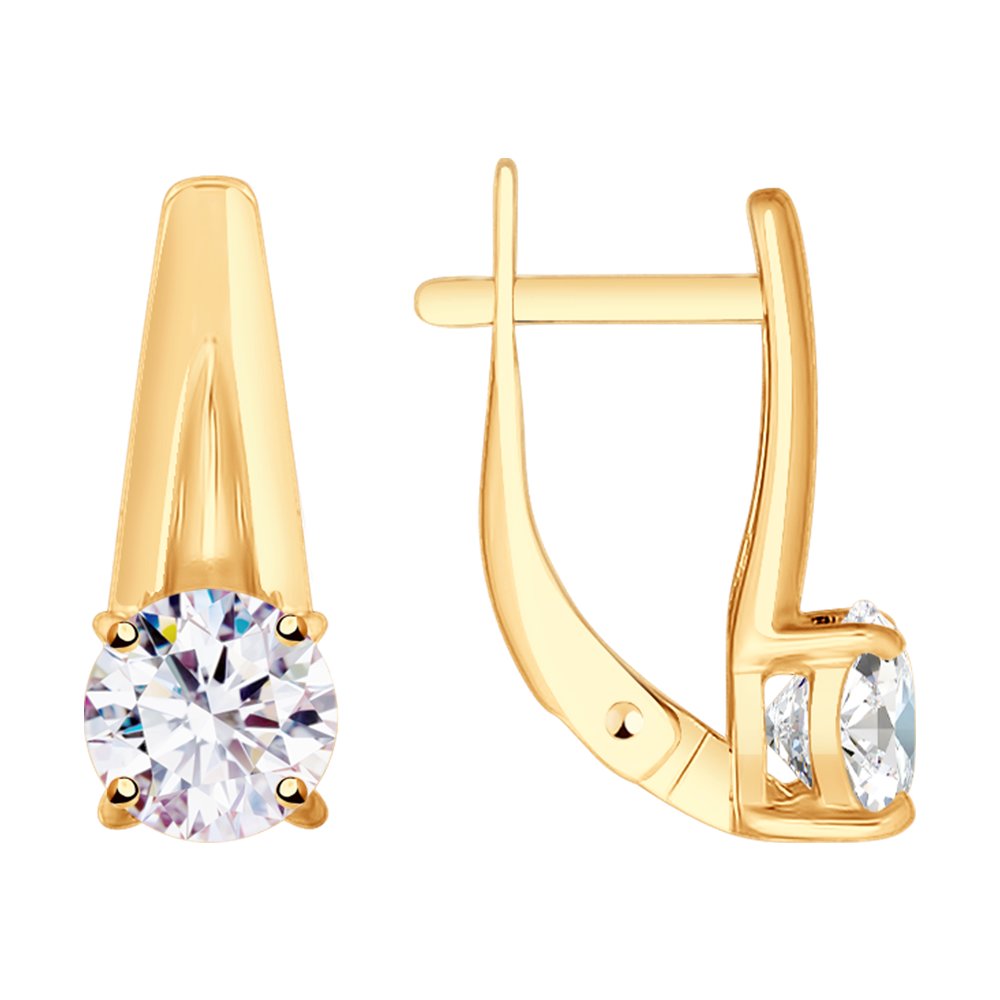 

Серьги из серебра ЯХОНТ Золотой 215497, фианит, 215497