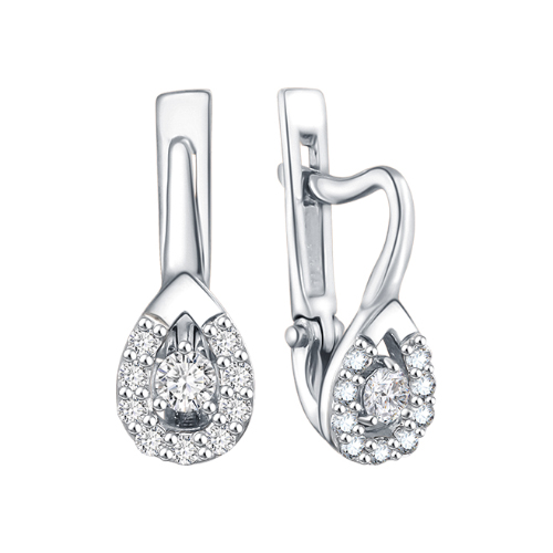 

Серьги из серебра с фианитом Яхонт Ювелирный 215718, 215718